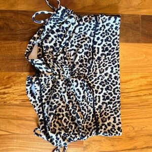 ZYIA Leopard Print Double Scrunch Shorts